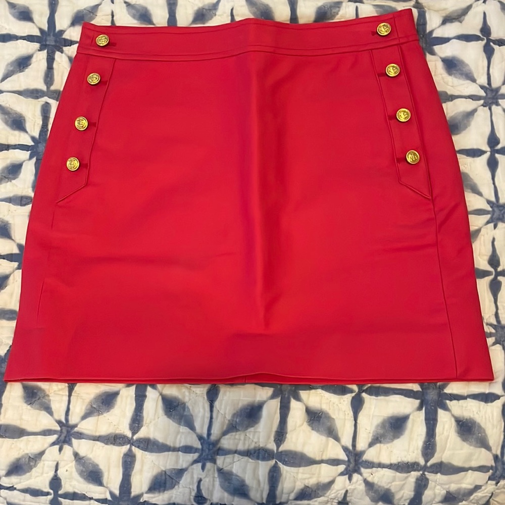 Dark pink JCrew postage stamp skirt